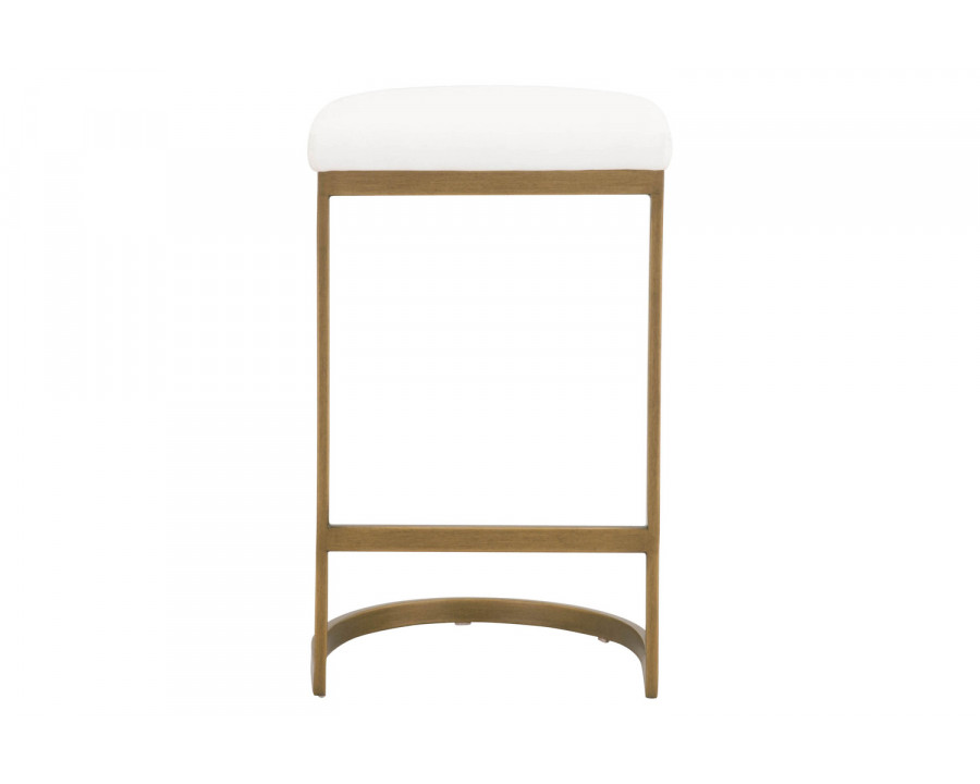 Essentials - Traditions Cresta Counter Stool in LiveSmart Peyton Pearl Brushed Gold