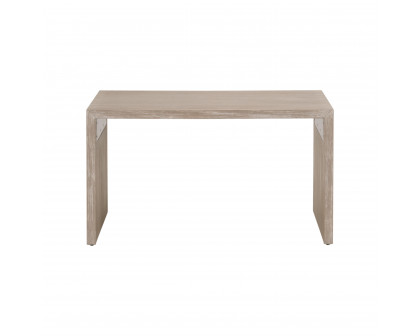 Essentials - Traditions Dovetail Upholstered Coffee Table in LiveSmart Gellar-Linen, Natural Gray Acacia