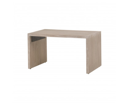 Essentials - Traditions Dovetail Upholstered Coffee Table in LiveSmart Gellar-Linen, Natural Gray Acacia