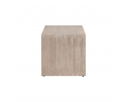 Essentials - Traditions Dovetail Upholstered Coffee Table in LiveSmart Gellar-Linen, Natural Gray Acacia