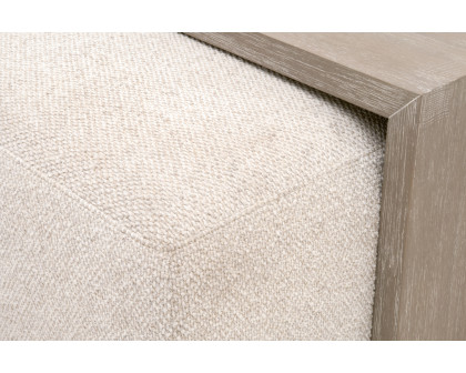 Essentials - Traditions Dovetail Upholstered Coffee Table in LiveSmart Gellar-Linen, Natural Gray Acacia