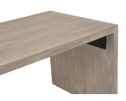 Essentials - Traditions Dovetail Upholstered Coffee Table in LiveSmart Gellar-Linen, Natural Gray Acacia