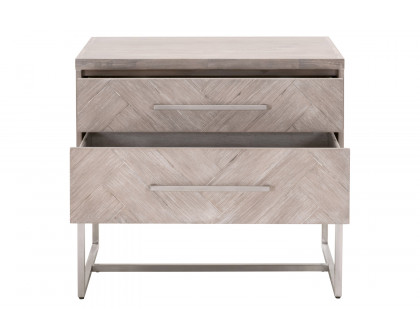 Essentials Traditions Mosaic 2-Drawer Nightstand - Natural Gray