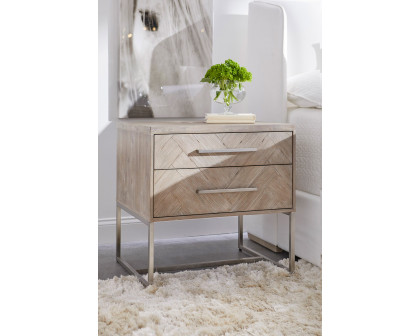 Essentials Traditions Mosaic 2-Drawer Nightstand - Natural Gray