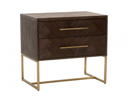 Essentials Traditions Mosaic 2-Drawer Nightstand - Rustic Java