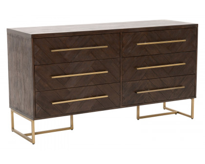 Essentials Traditions Mosaic 6-Drawer Double Dresser - Rustic Java