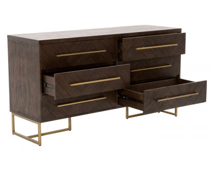 Essentials Traditions Mosaic 6-Drawer Double Dresser - Rustic Java