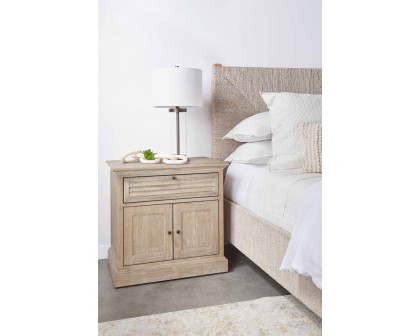 Essentials - Traditions Eden 1-Drawer 2-Door Nightstand in Natural Gray Acacia