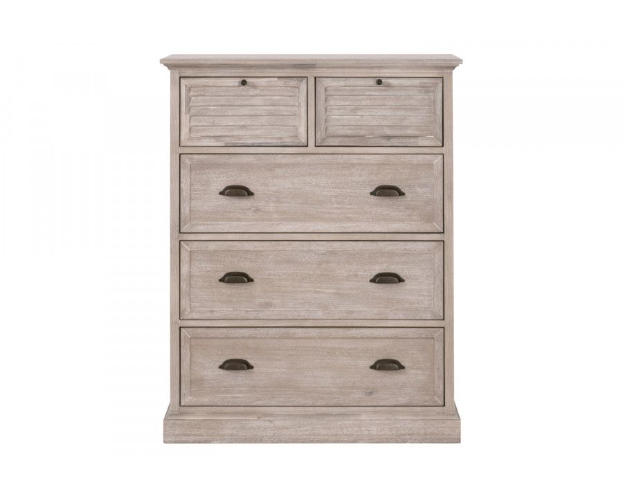 Essentials - Eden 5-Drawer High Chest in Natural Gray Acacia