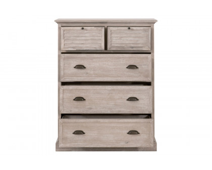 Essentials - Eden 5-Drawer High Chest in Natural Gray Acacia