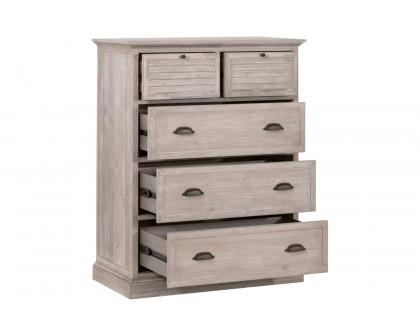 Essentials - Eden 5-Drawer High Chest in Natural Gray Acacia