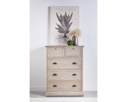 Essentials - Eden 5-Drawer High Chest in Natural Gray Acacia