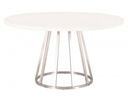 Essentials Traditions Turino 54" Round Dining Table Concrete Top - White Concrete