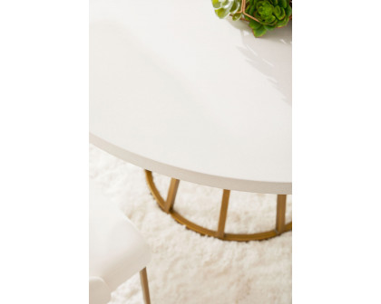 Essentials Traditions Turino 54" Round Dining Table Concrete Top - White Concrete