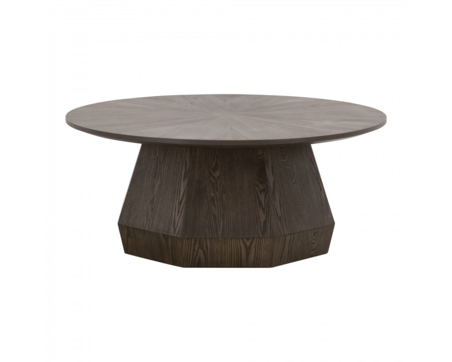 Essentials Coulter Round Coffee Table - Burnished Brown Ash