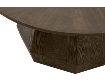 Essentials Coulter Round Coffee Table - Burnished Brown Ash