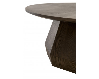 Essentials Coulter Round Coffee Table - Burnished Brown Ash