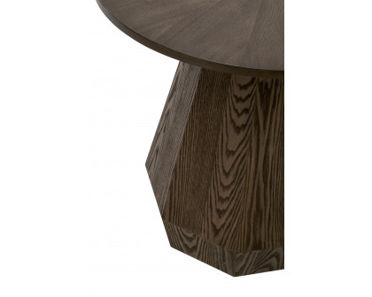 Essentials Coulter Round End Table - Burnished Brown Ash