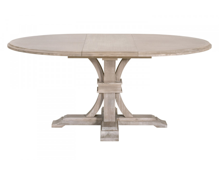 Essentials Traditions Devon 54" Round Extension Dining Table - Natural Gray