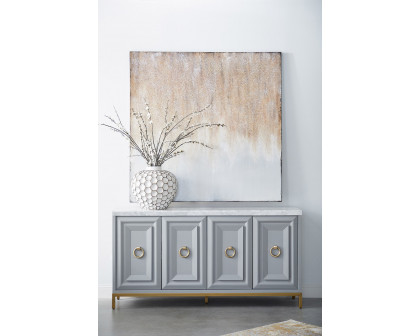 Essentials Traditions Azure Carrera Media Sideboard - Dove Gray