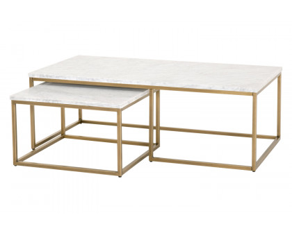 Essentials - Traditions Carrera Nesting Coffee Table in Brushed Gold