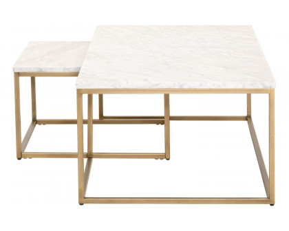 Essentials - Traditions Carrera Nesting Coffee Table in Brushed Gold