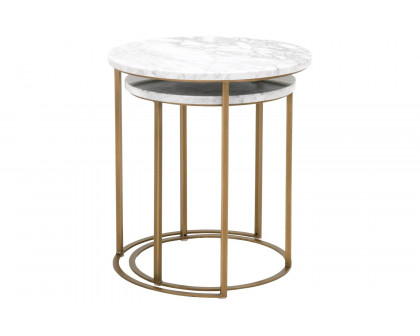 Essentials - Traditions Carrera Round Nesting Accent Table in Brushed Gold