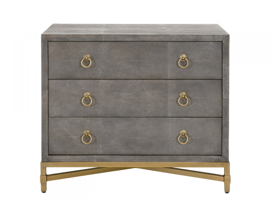 Essentials - Traditions Strand Shagreen 3-Drawer Nightstand