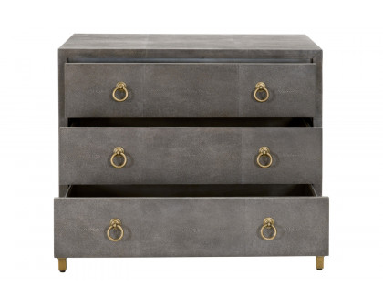 Essentials - Traditions Strand Shagreen 3-Drawer Nightstand