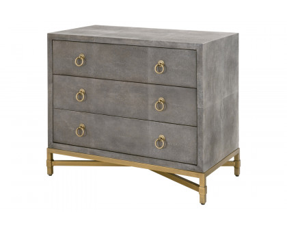 Essentials - Traditions Strand Shagreen 3-Drawer Nightstand