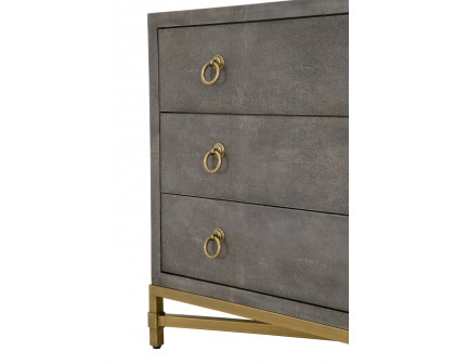 Essentials - Traditions Strand Shagreen 3-Drawer Nightstand