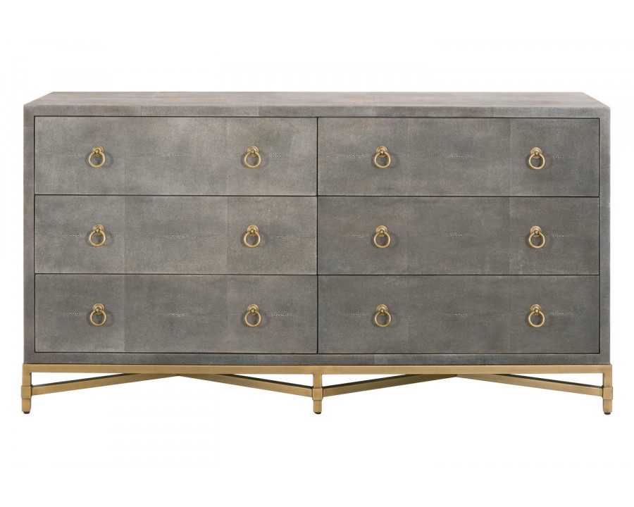 Essentials - Traditions Strand Shagreen 6-Drawer Double Dresser