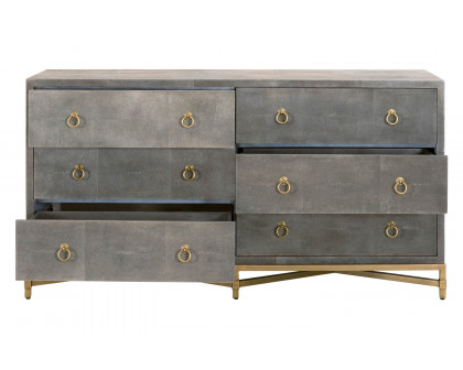 Essentials - Traditions Strand Shagreen 6-Drawer Double Dresser