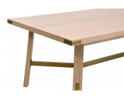 Essentials - Klein Rectangular Dining Table in Light Honey Oak, Brushed Gold