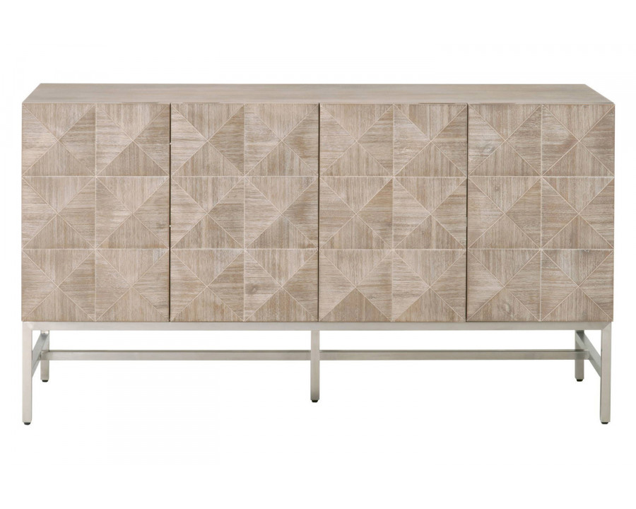 Essentials - Traditions Atlas Media Sideboard in Natural Gray