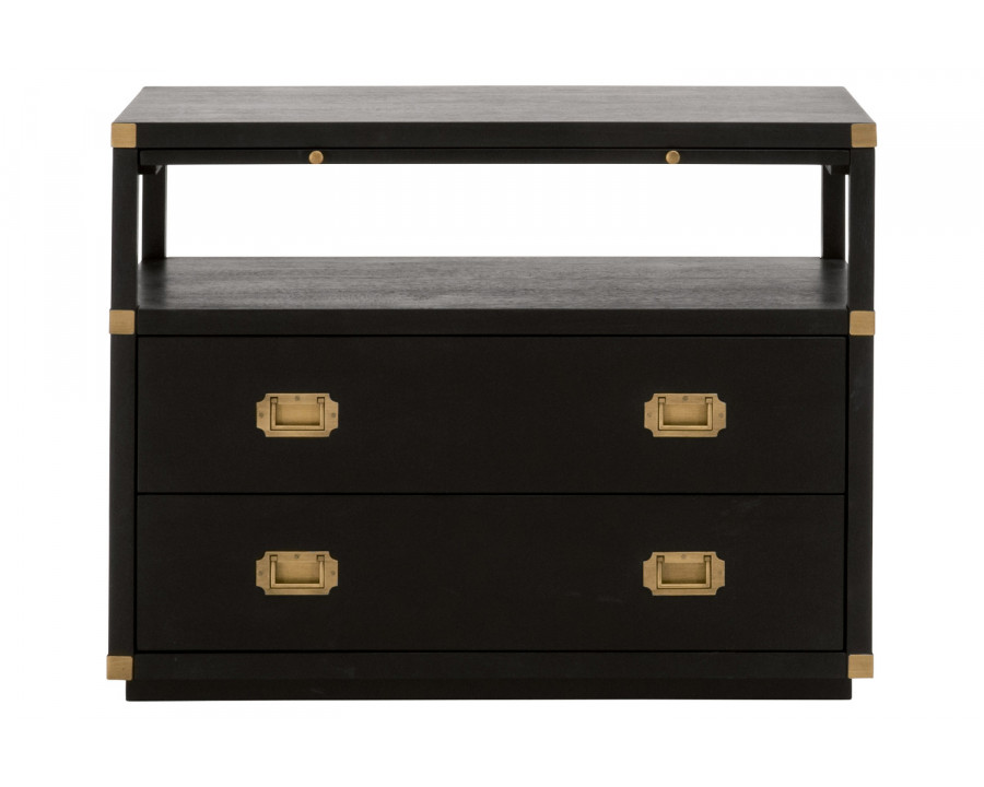 Essentials Traditions Bradley 2-Drawer Nightstand - Brushed Black Acacia