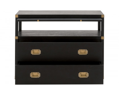 Essentials Traditions Bradley 2-Drawer Nightstand - Brushed Black Acacia