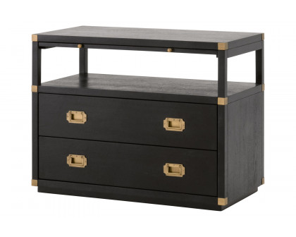 Essentials Traditions Bradley 2-Drawer Nightstand - Brushed Black Acacia