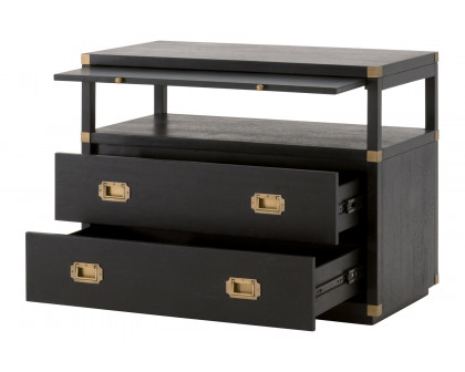 Essentials Traditions Bradley 2-Drawer Nightstand - Brushed Black Acacia