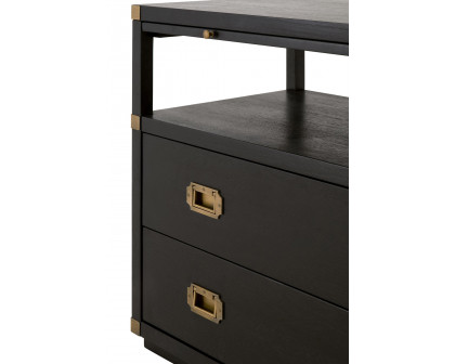 Essentials Traditions Bradley 2-Drawer Nightstand - Brushed Black Acacia