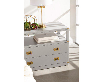 Essentials Traditions Bradley 2-Drawer Nightstand - Dove Gray