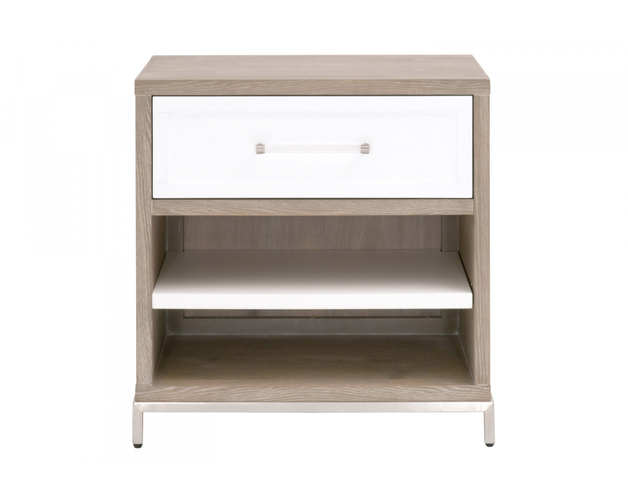 Essentials - Traditions Wrenn 1-Drawer Nightstand in Natural Gray