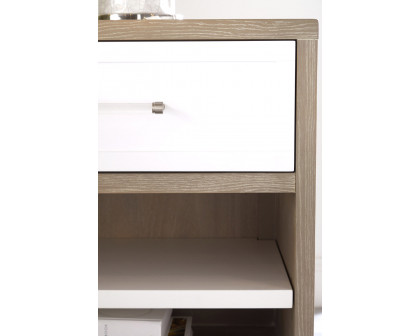 Essentials - Traditions Wrenn 1-Drawer Nightstand in Natural Gray