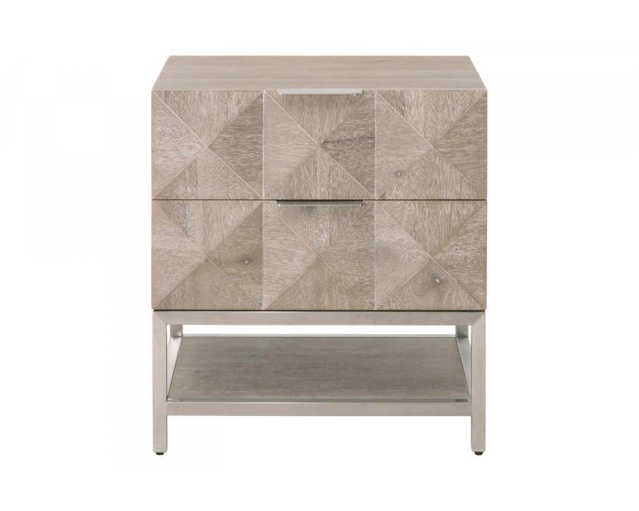 Essentials - Traditions Atlas 2-Drawer Nightstand in Natural Gray