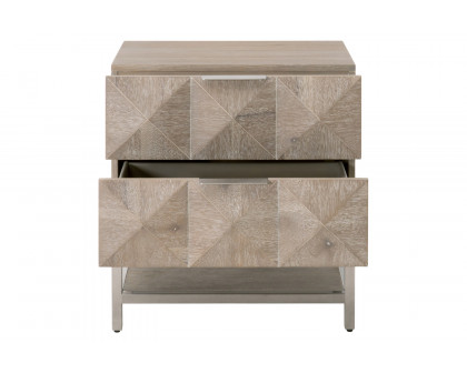 Essentials - Traditions Atlas 2-Drawer Nightstand in Natural Gray