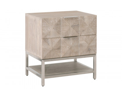 Essentials - Traditions Atlas 2-Drawer Nightstand in Natural Gray