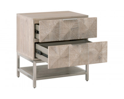 Essentials - Traditions Atlas 2-Drawer Nightstand in Natural Gray