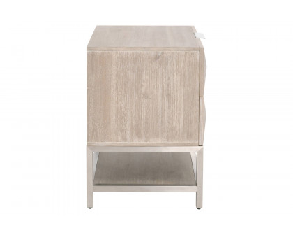 Essentials - Traditions Atlas 2-Drawer Nightstand in Natural Gray