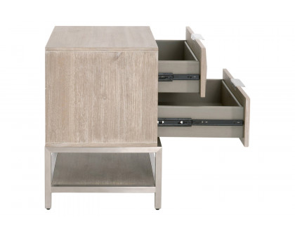 Essentials - Traditions Atlas 2-Drawer Nightstand in Natural Gray