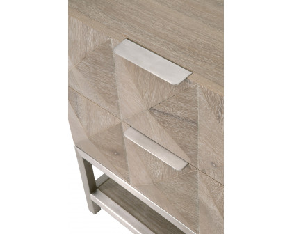 Essentials - Traditions Atlas 2-Drawer Nightstand in Natural Gray